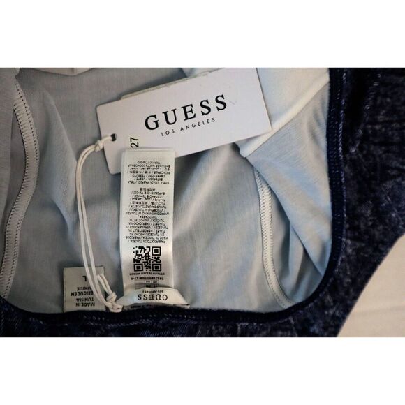 Guess E82J18-MC009 Women's Sz L Blue Denim Halter Side Lace-Up 1-Piece Swimsuit - Picture 8 of 11